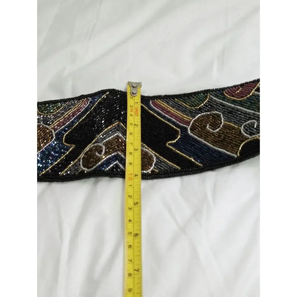 Vtg Hand Made Heavy Beaded Belt NEW Boho Evening 33' Long Retro 90's Y2k Festivl